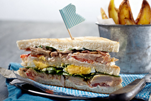 Club sandwich aux filets de thon et fromage frais - Kiss My Chef