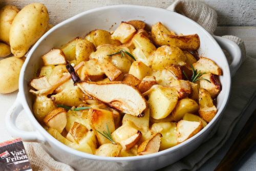 Cocotte de pommes de terre Amandine à la poire et au Vacherin Fribourgeois AOP