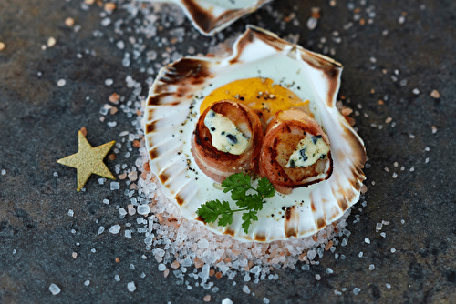 Coquilles Saint-Jacques au lard et Saint Agur