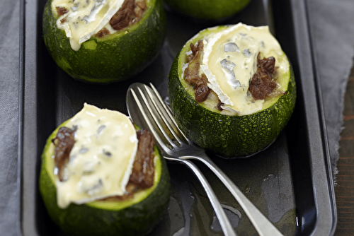 Courgettes farcies à l’agneau et au bleu