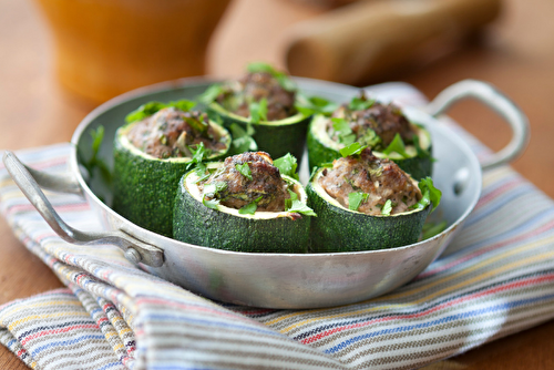 Courgettes farcies de bœuf à la coriandre