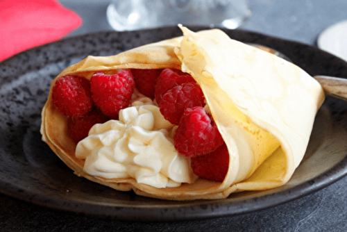 Crêpes amande et framboises absolument délicieuses