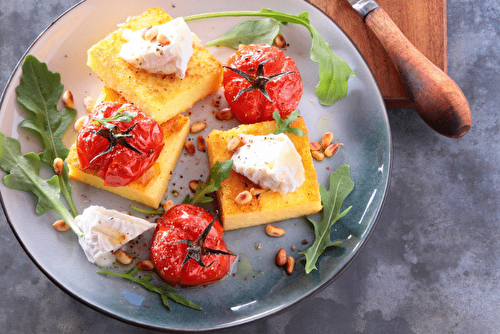 Cubes de polenta grillée au Pélardon AOP