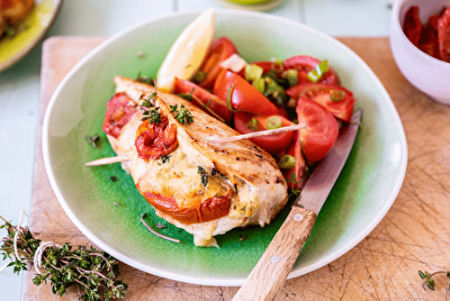 Escalopes farcies aux tomates confites