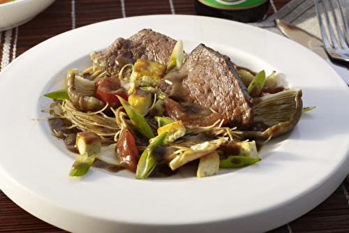 Filet de boeuf aux légumes à la japonaise