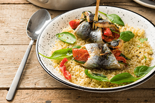 Filets de sardines farcis aux tomates confites