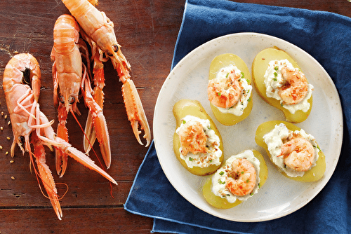 Fingers de pommes de terre aux langoustines