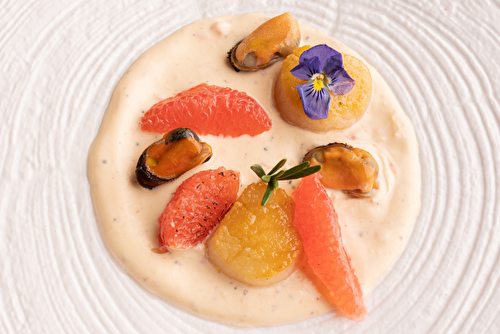 Fruits de mer en sauce de pamplemousse