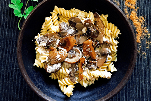 Fusilli à la crème de champignons très faciles