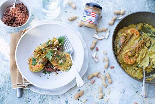 Gambas grillées sauce saté au beurre de cacahuètes