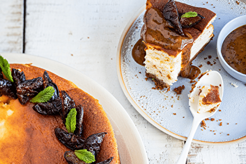 Gâteau au fromage blanc aux pruneaux