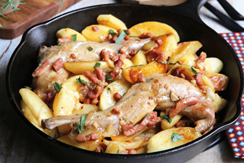 Gigolettes de lapin aux pommes, facile et bon marché