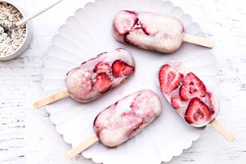 Glace au lait d’avoine et aux fraises