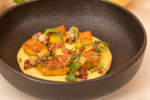 Gnocchi de farine de maïs et crème de coques