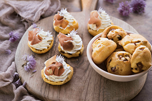 Gougères au jambon cru et ricotta crémeuse