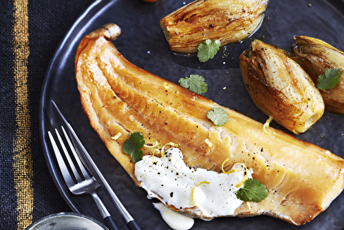 Haddock poché au lait et endives braisées à l’orange