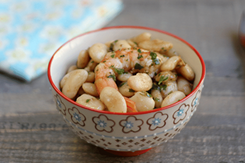 Haricots Tarbais aux crevettes roses