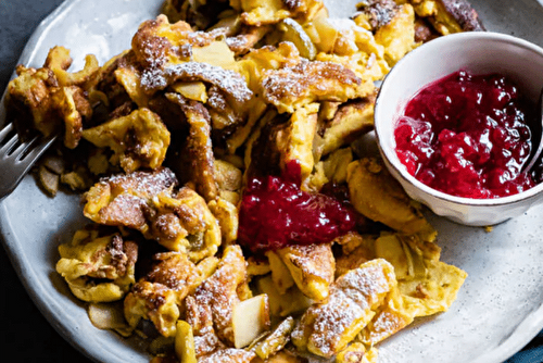 Kaiserschmarren aux pommes, les petites crêpes