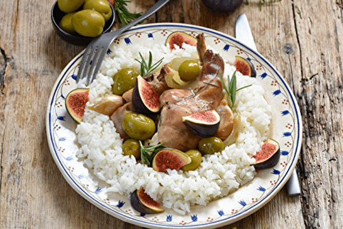 Lapin aux olives d’Espagne et figues fraîches