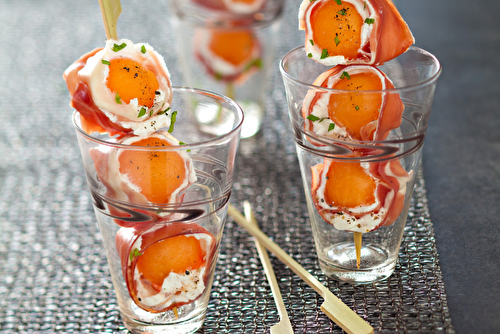 Melon au fromage frais et Parme pour l'apéritif