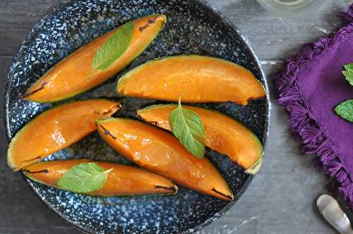 Melon rôti au sirop d’érable et vanille