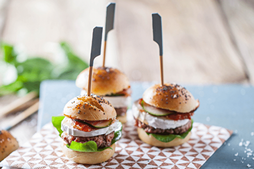 Mini burgers au chèvre, l’apéro très gourmand