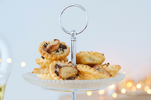 Mini tartelettes au boudin blanc et aux girolles