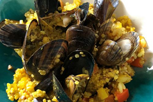 Moules au curry coco, poivrons et quinori