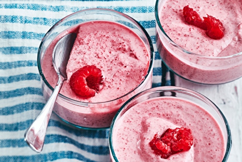 Mousse de framboises, fraîche et légère