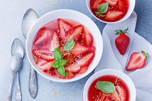 Nage de fraises du Périgord, légère et parfumé