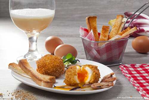 Oeufs mollets frits saveur d’Ostende