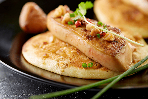 Pancakes de Pompadour au foie gras poêlé