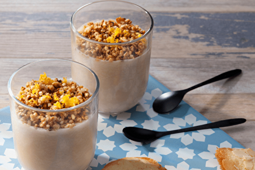 Panna cotta au thé Earl Grey et tuiles aux amandes