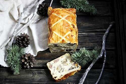 Pâté en croûte aux champignons, fruits secs & ricotta