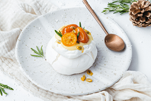 Pavlovas au lemon curd et kumquats confits