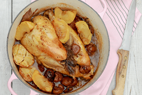 Pintade aux pommes du Limousin et châtaignes