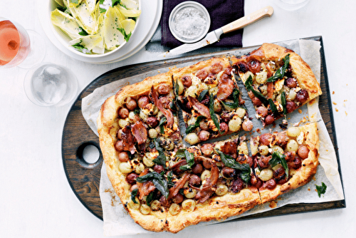 Pizza chèvre et raisins, le dîner sucré-salé