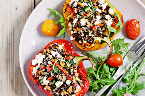 Poivrons farcis au quinoa et à la feta