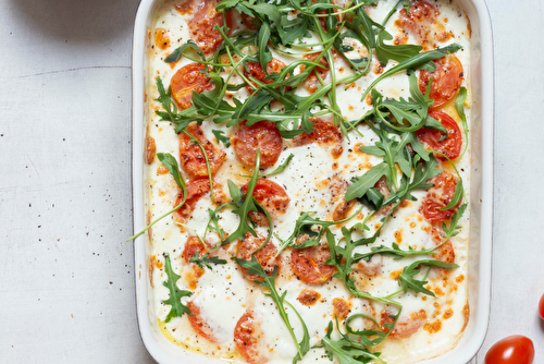 Polenta de maïs gratinée aux tomates cerises