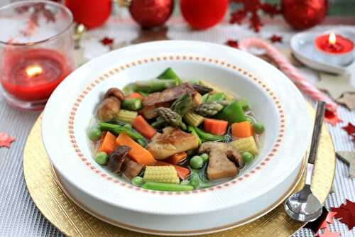 Pot-au-feu de foie gras aux légumes