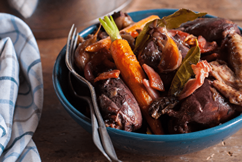 Poulet Fermier comme un Coq au Vin