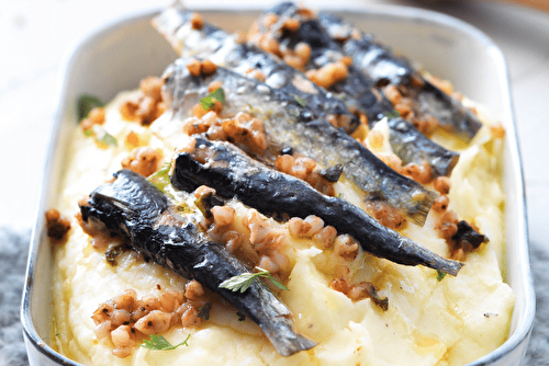 Purée à l’ancienne et sardines au sarrasin