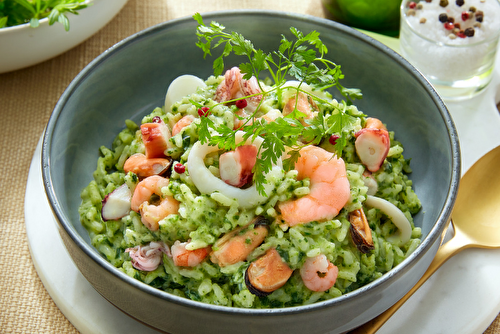 Risotto aux herbes et aux fruits de mer