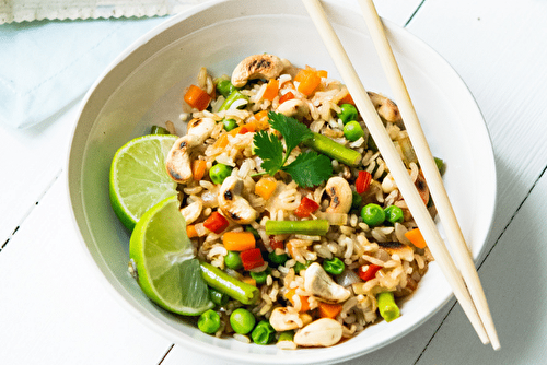 Riz aux légumes et aux noix de cajou