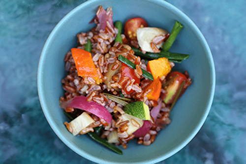 Riz rouge façon thaï aux légumes de printemps