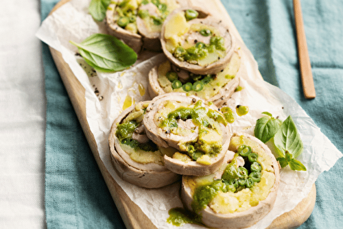 Roulades de veau aux légumes et pommes de terre