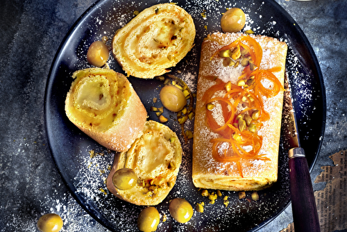 Roulé à l’orange et à la crème d’olives