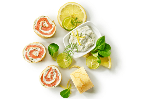 Roulé de crêpe saumon et gingembre - Kiss My Chef