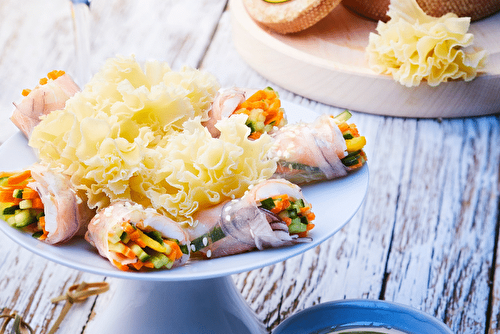 Roulés aux langoustines et Tête de Moine