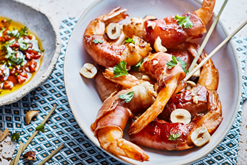 Roulés de gambas au jambon ConsorcioSerrano